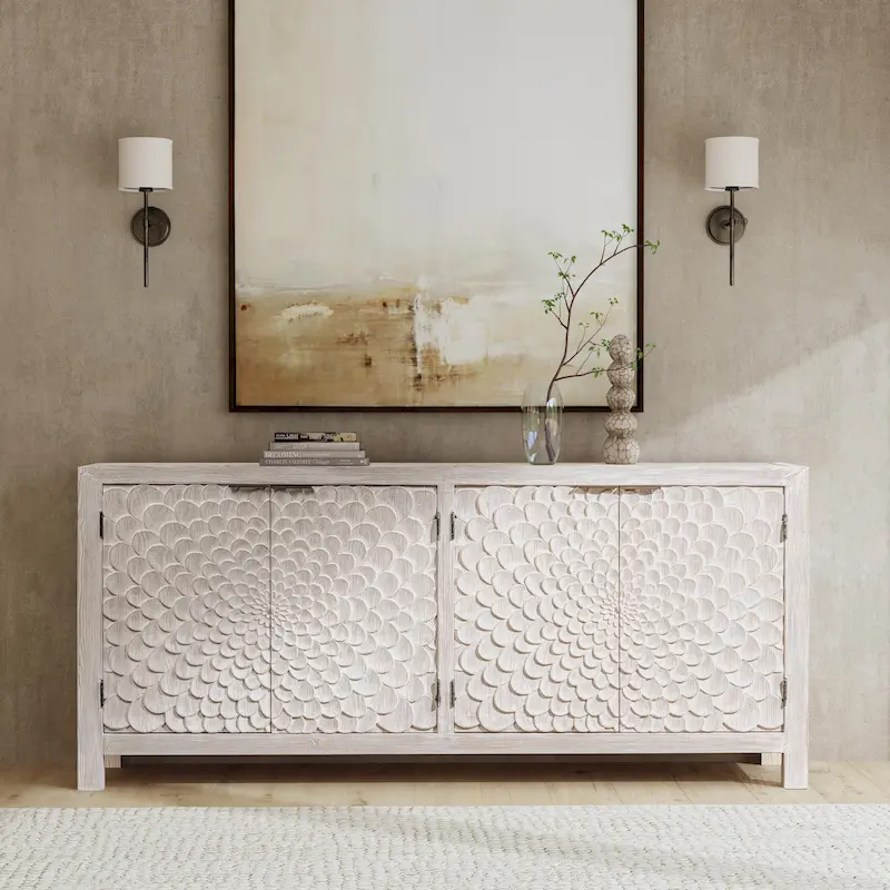 Vintage Cream Astrid 4-Door Sideboard by Classic Home