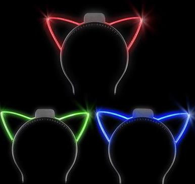 12 PACK LED Cat Ear Headbands Mix Colors 7100A