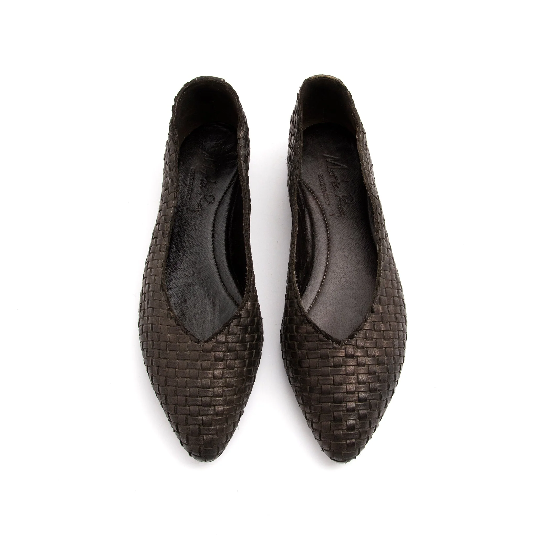 Ballerina Soshu intrecciato tinto dark grey