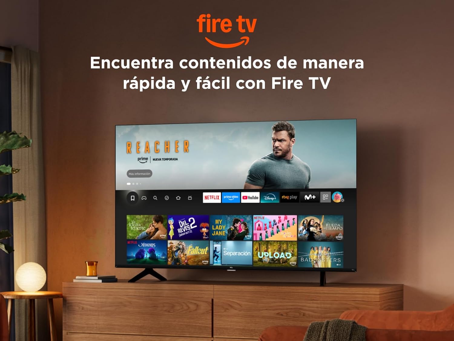TCL 32SF560 Televisor 32 Pulgadas QLED Full HD, Smart TV con Fire TV, Control por Voz Alexa, HDR10, Dolby Audio, DTS Virtual:X, AirPlay 2, Sin Bisel