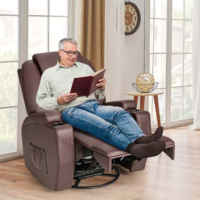 Eletriclife 360-Degree Swivel Massage Recliner Chair with Remote Control
