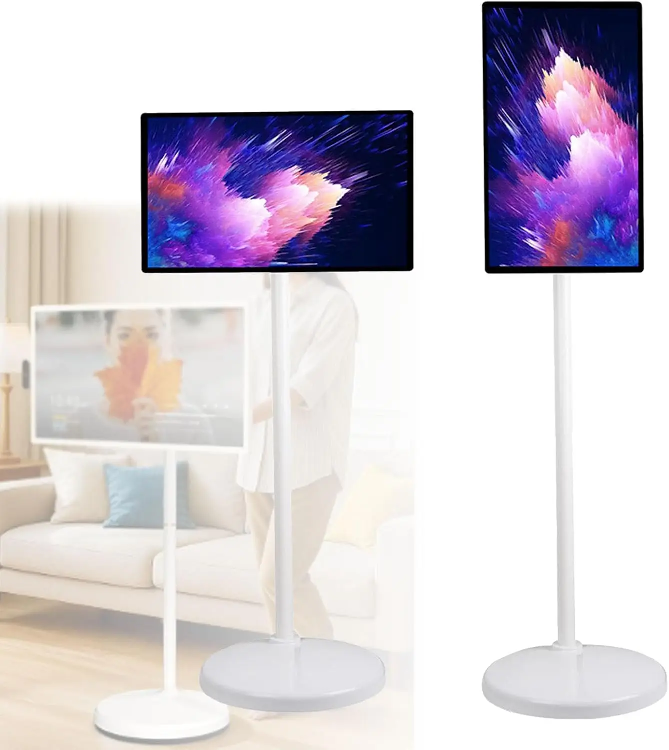 Televisor Generic inteligente portátil con pantalla táctil, sistema operativo Android, 8G RAM, almacenamiento de 128G, negro