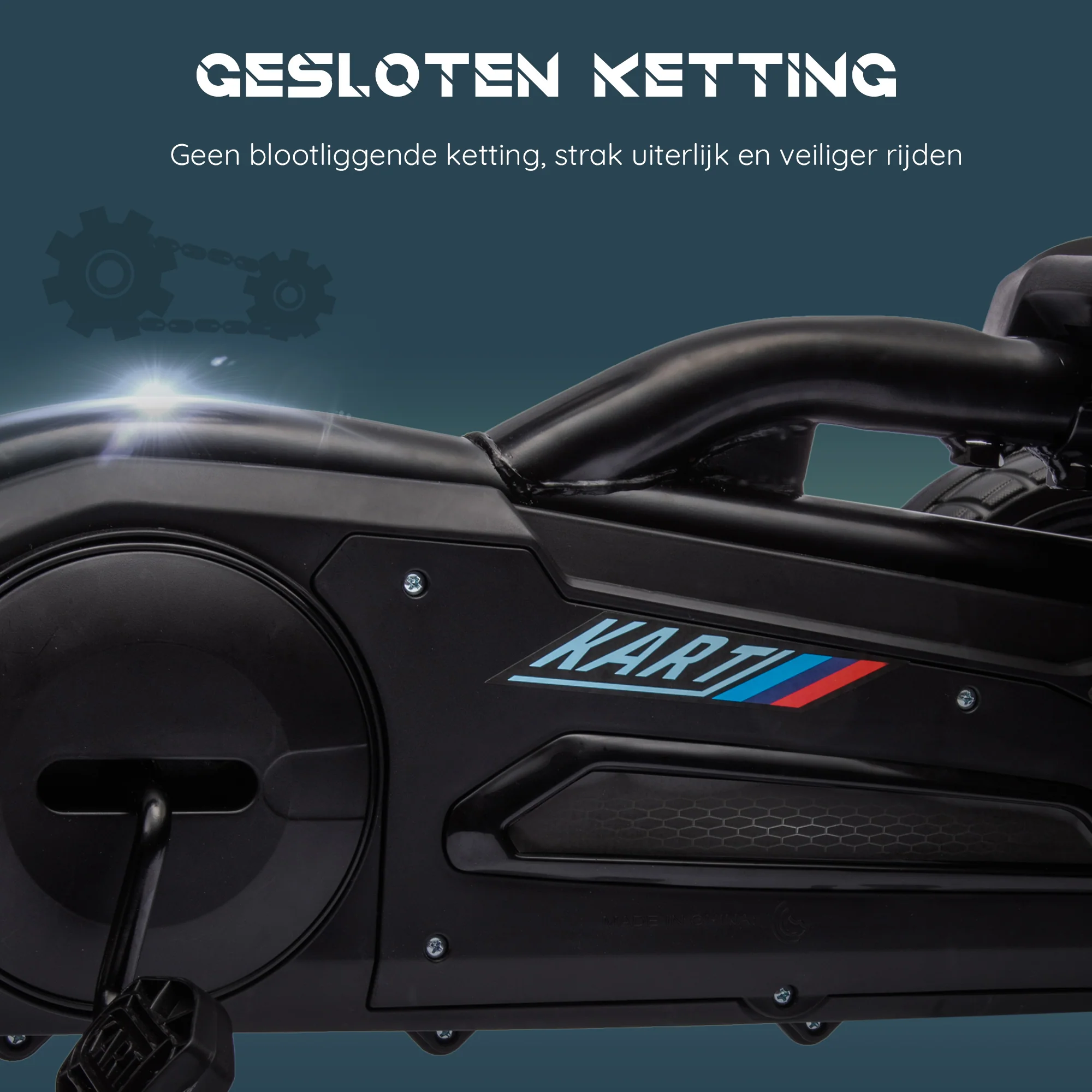 HOMCOM Go-Kart Kinderrijtuig met Verstelbare Zitting, Trapvoertuig, Trapauto met Handrem, 3-8 Jaar, Buiten, Zwart