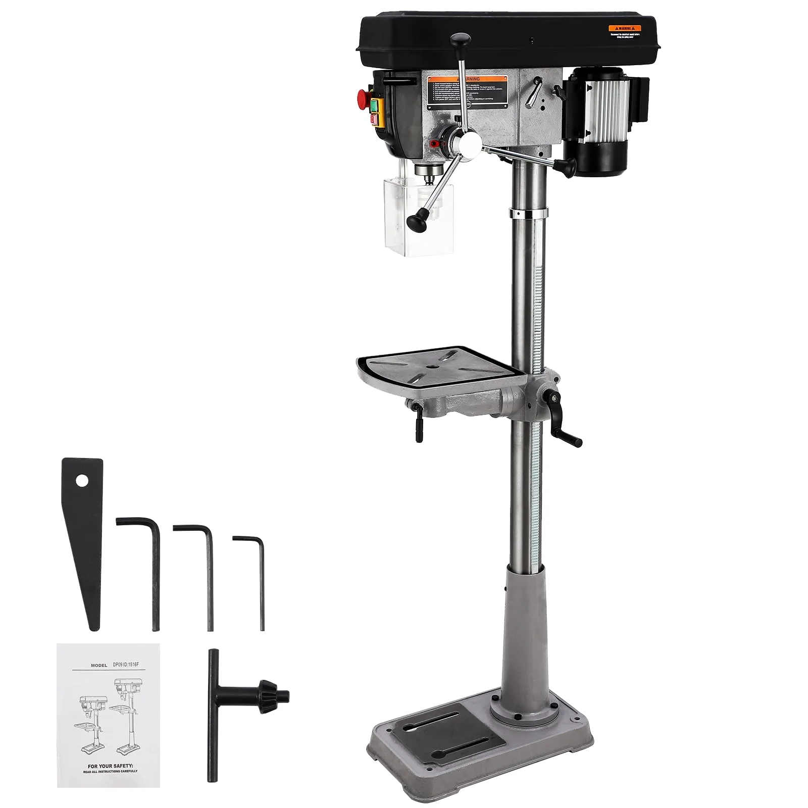 2026 Nuevo taladro de columna de 15 pulgadas con base de piso 7.5 amperios 120V con protección de seguridad