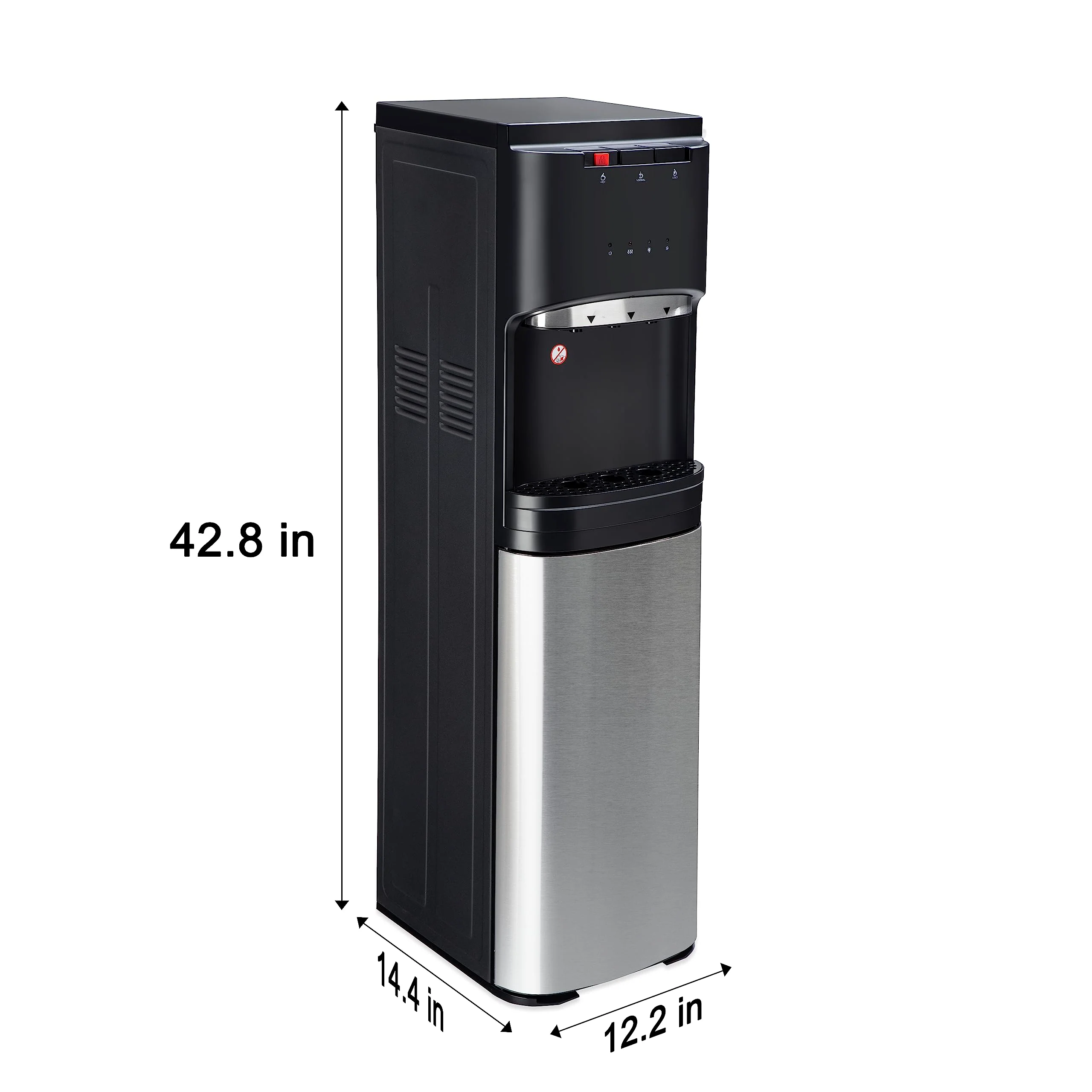 EUHOMY Self Cleaning Bottom Loading Water Cooler Dispenser, with UV Lights Stainless Steel
