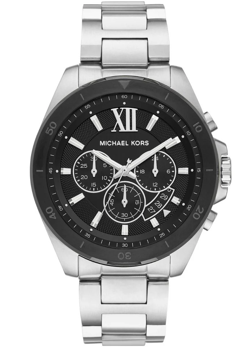 Michael Kors Brecken Chronograph Black Dial Silver Men's Watch - MK8847