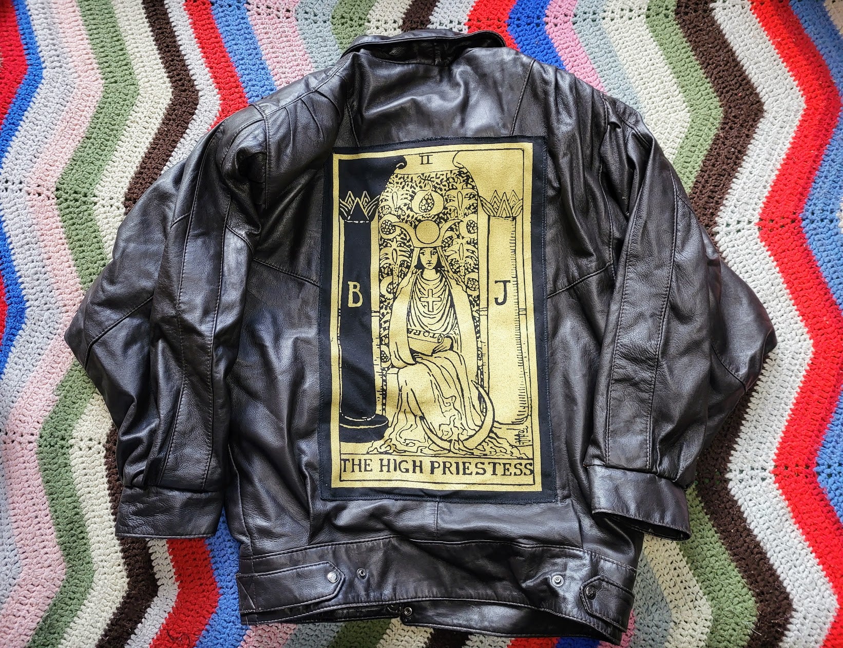 Bat Wing Leather Metallic High Priestess Jacket