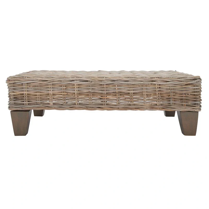 SAFAVIEH Caron Natural Wicker Bench - Washed Finish - Dimensions: 41
