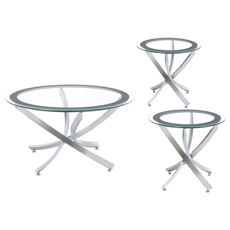 Brooke Round Glass-Top Coffee Table Collection
