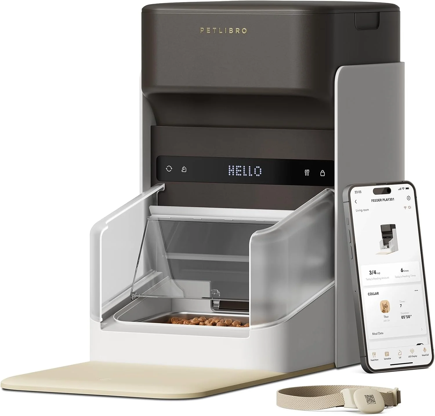 PETLIBRO RFID voerautomaat voor katten, 5G Wi-Fi automatische huisdiervoederdispenser, kattenvoerautomaat met sensor voor halsbandtag, automatische kattenvoederdispenser met app, 1-10 maaltijden, 3L