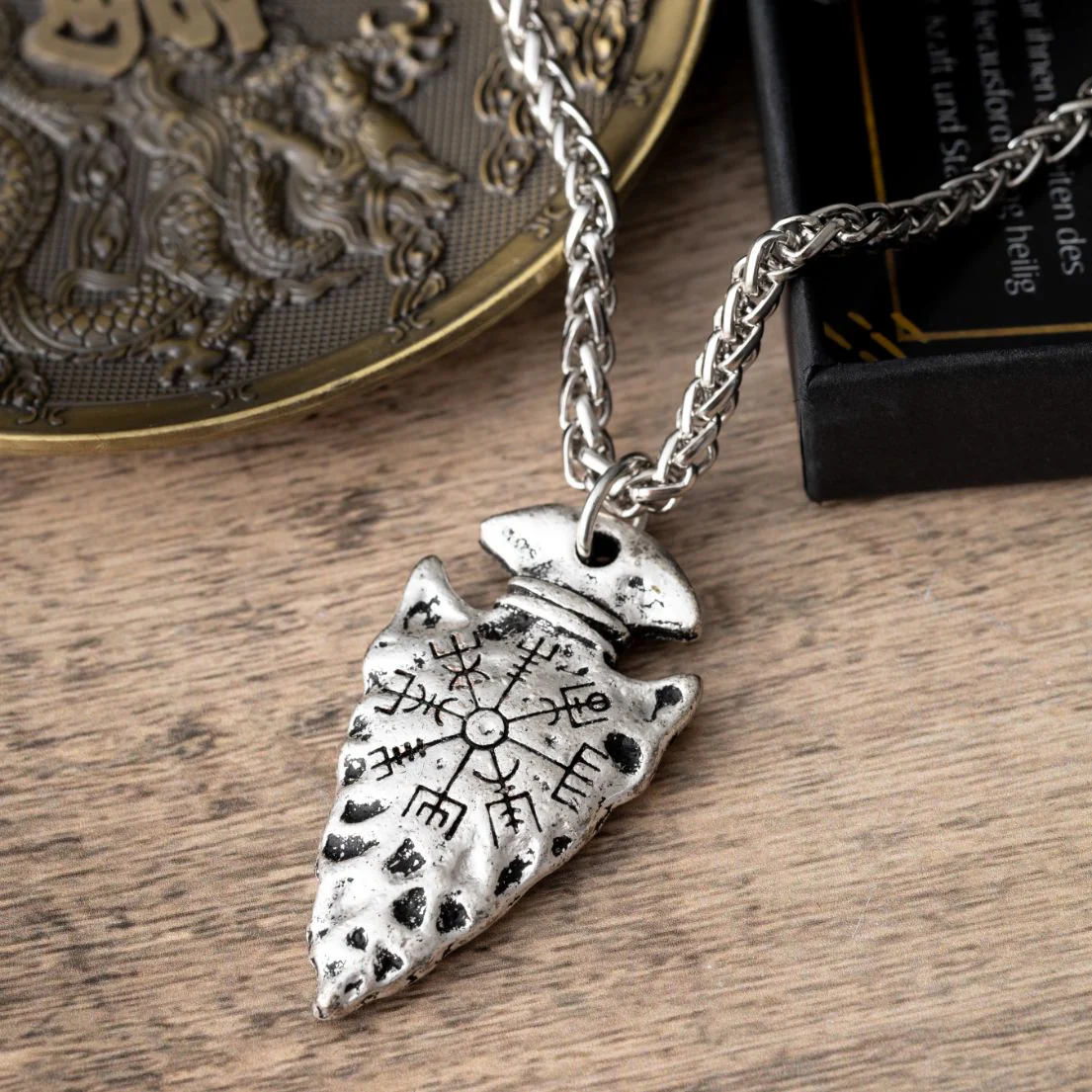 Speerpunt Ketting - Viking Ketting - Vegvisir - RVS