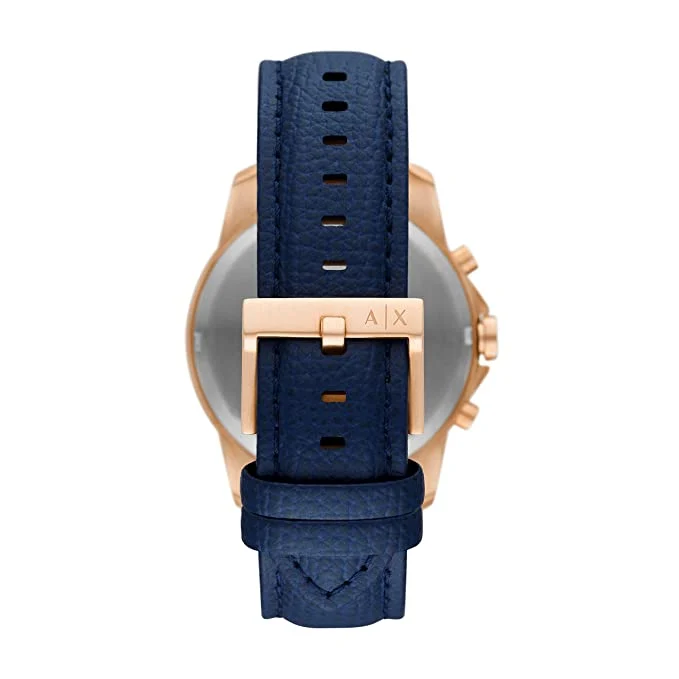 Armani Exchange Banks Chronograph Blue & Rose Gold Watch - AX1723