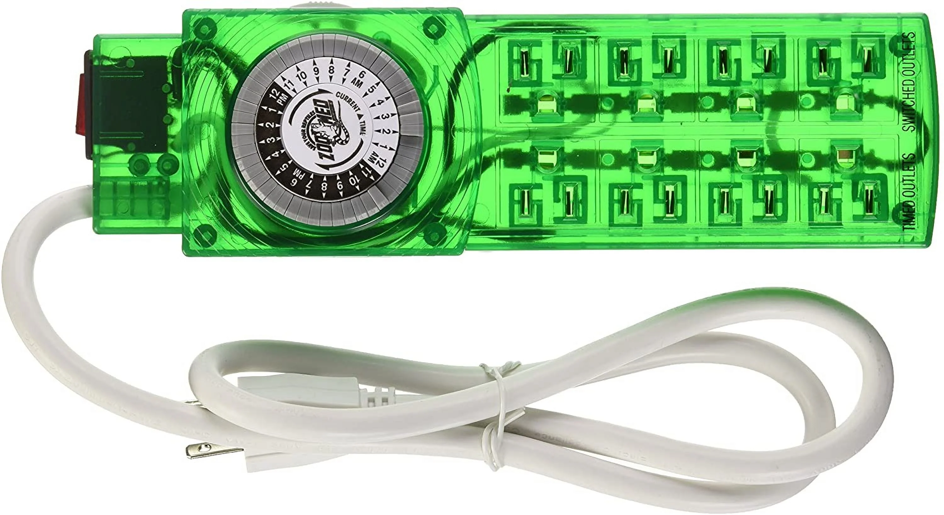 Zoo Med ReptiCare Terrarium Controller with Power Strip - 8 Outlet Powerstrip with 24 Hour Timer