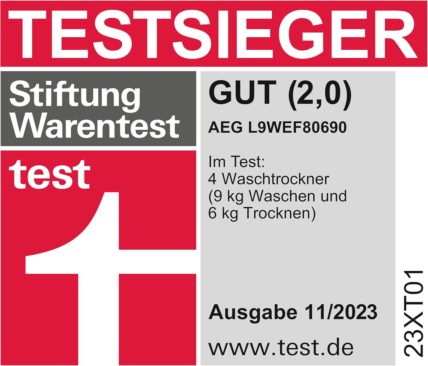AEG L7WBA60680 Waschtrockner / DualSense - schonende Pflege / 8 kg Waschen / 5 kg Trocknen / D / energiesparend / Mengenautomatik / Nachlegefunktion / ProSteam - Auffrischfunktion / 1600 U/min