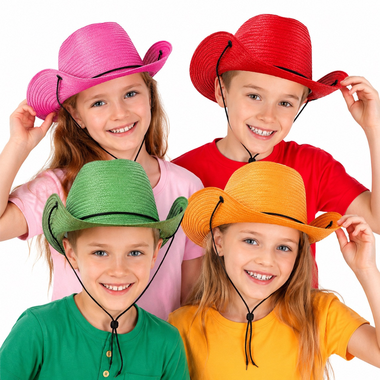 Cowgirl Hats Bulk |  Cowgirl Hats Wholesale | Cowboy/Cowgirl Kids Size 12 PACK WS1482D