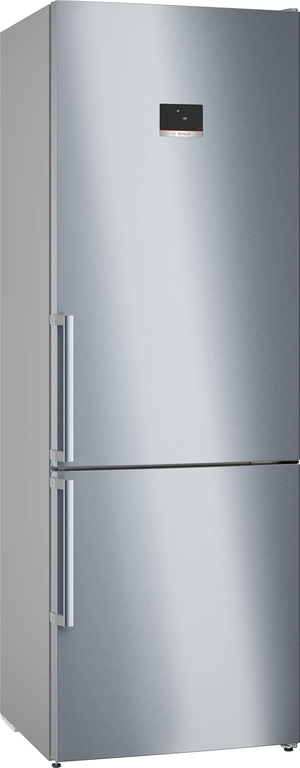 Bosch KGN497ICT - Frigorífico y congelador XXL Serie 4, nevera independiente con zona inferior de 203 x 70 cm, refrigeración 311L, congelación de 129L, NoFrost, VitaFresh XXL, PerfectFit, acero