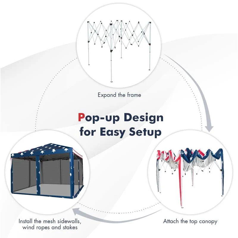 Eletriclife Outdoor 10 x 10 Feet Pop-up Canopy Tent Gazebo Canopy