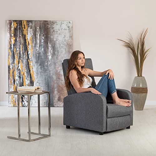 Don Descanso   Poltrona Relax Tessuto Verona Grigio, con Poggiapiedi, Sistema di Apertura Push, Compatta, Sdraiate fino a 160º e Posizione Zero (81.5x66.5x97.5 cm) : Amazon.it: Casa e cucina