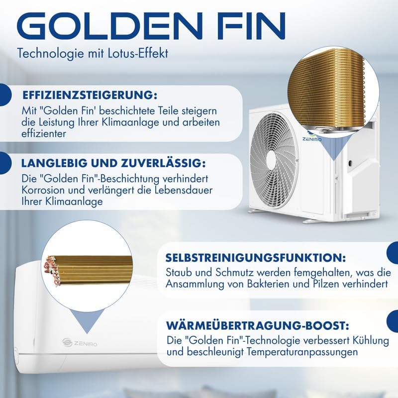 Multi Split Klimaanlage 3 Innengeräte Set (3 x 3,5kW) Klimagerät Air Conditioner mit Heizfunktion 27000 BTU 5,3kW A++ WiFi/App-Steuerung 4D AirFlow Heizen bis -20°C Vorgefüllt R32