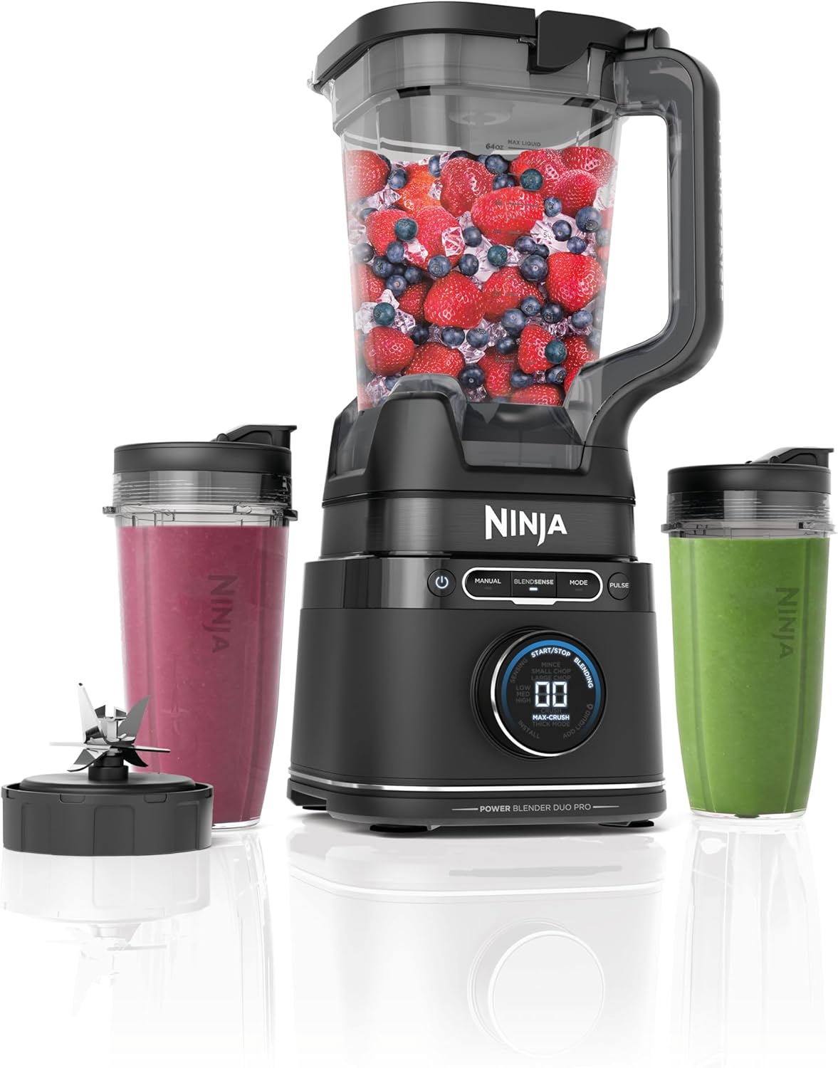 Ninja Detect Power Mixer Pro 1200W med 2L kanna (1900ml max vätskekapacitet), kraftfull mixer för att mixa smoothies, hacka grönsaker och mixa frysta drycker, svart, TB201EU
