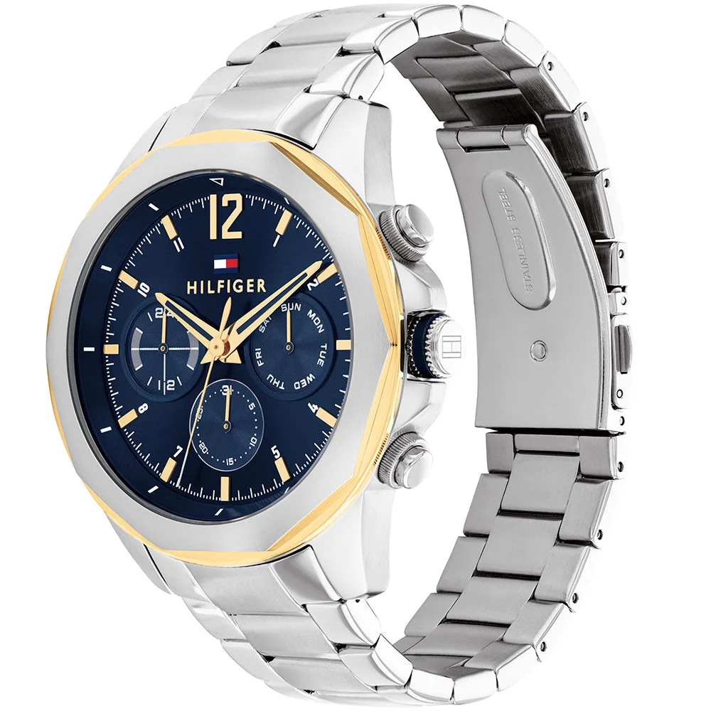 Tommy Hilfiger Lars Chronograph Blue Dial Silver Steel Strap Men's Watch 1792059