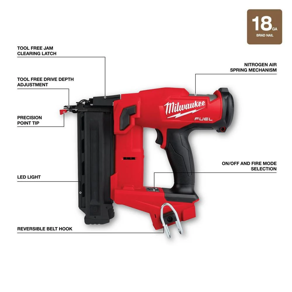 Milwaukee M18 FUEL 18-Volt Lithium-Ion Battery Combo Set (10-piece) with brushless motor, 2025, including 2 x 5.0 Ah batteries, charger and 2 tool bags.