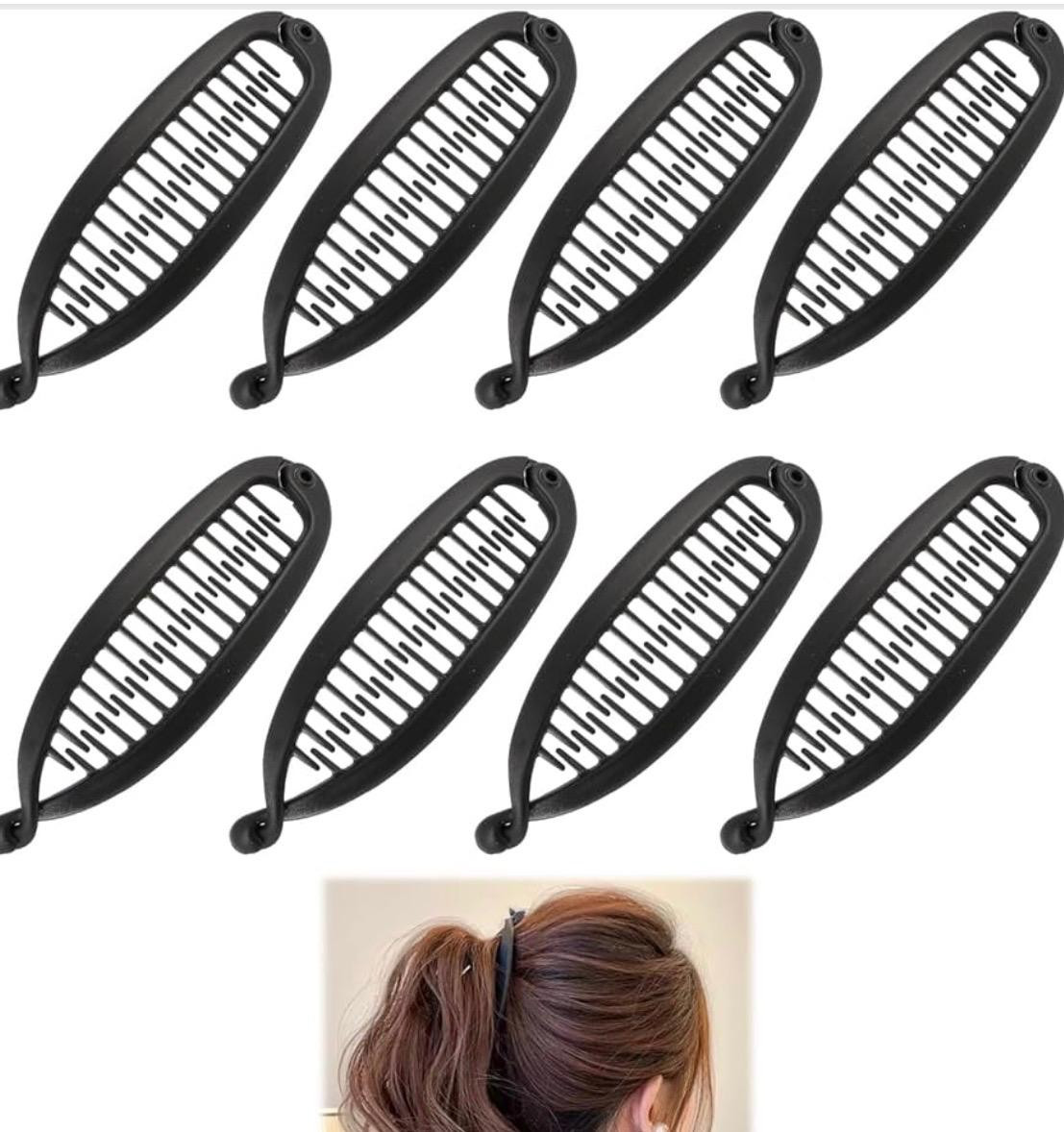 Bulk Banana Clips |  Black 12 PACK 6677