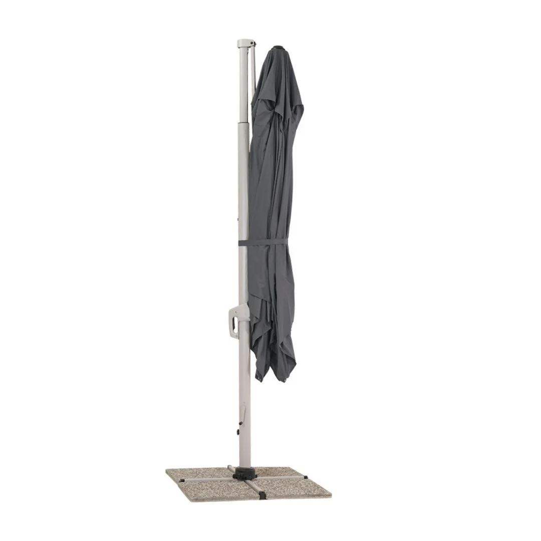 Ostuni Ombrellone a Braccio Laterale 3,5x3,5 m Colore Grigio