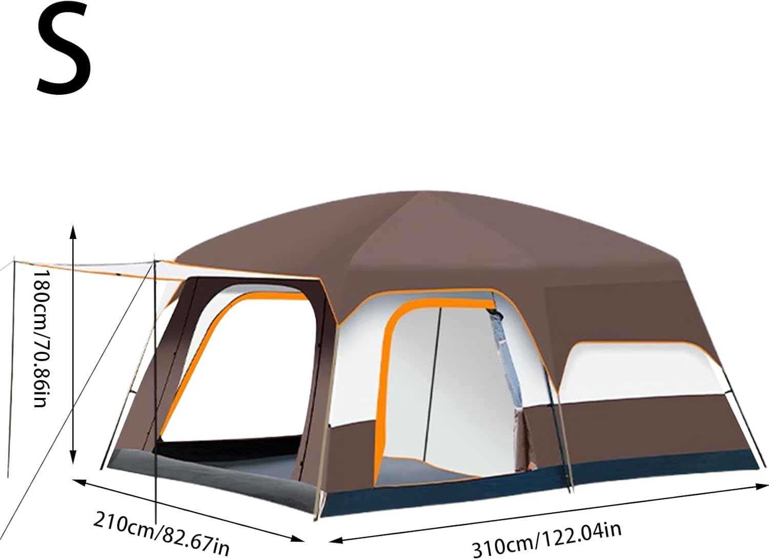 Familienzelt – Tunnelzelt 4-6 Personen mit Stehhöhe, Markise für Trekking | Familien-Camping, Mehrraum-Kabine, wasserdicht, für Camping