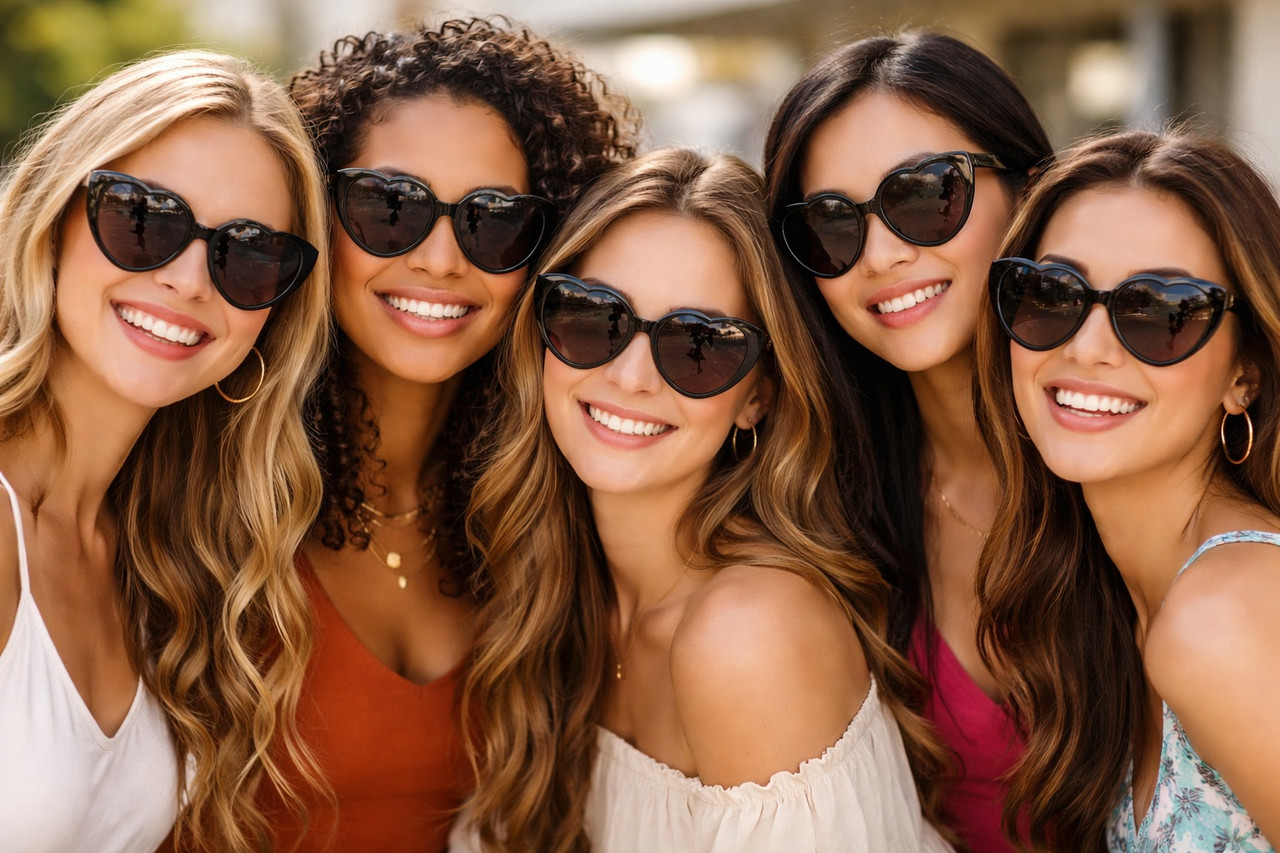 Black Heart Shape Sunglasses Adult 100% UV Superior Quality 1011D