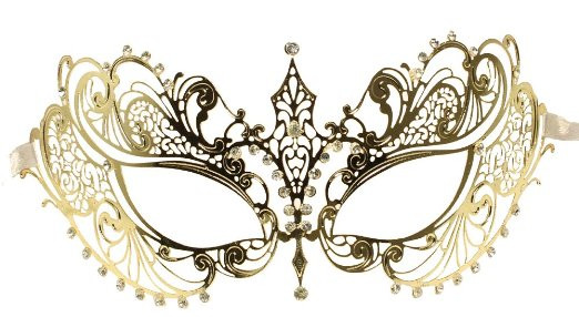 Luxury Filigree Laser Cut Metal Venetian Masquerade Mask Gold 9230