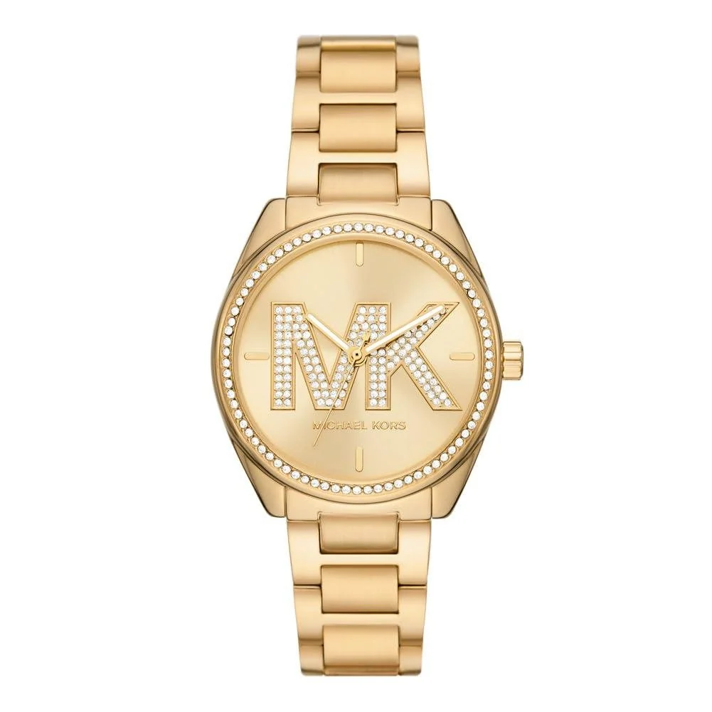 Michael Kors Janelle Pavé Logo Dial Gold Women's Watch - MK7381