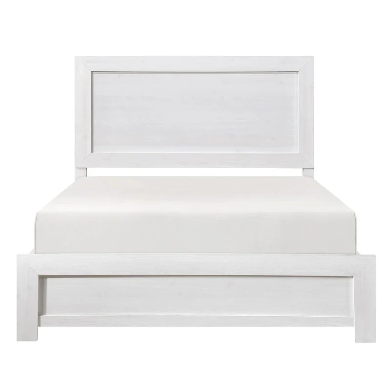 Rustic Farmhouse California King Bed by Eby - White Wood Veneer Finish