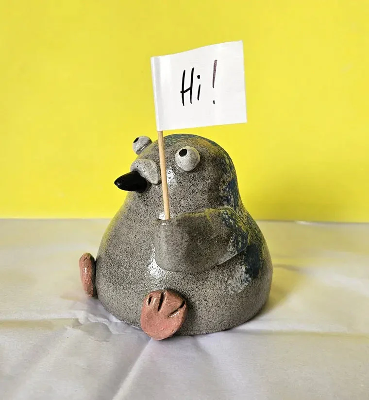 Pigeon with Sign (Made to Order)