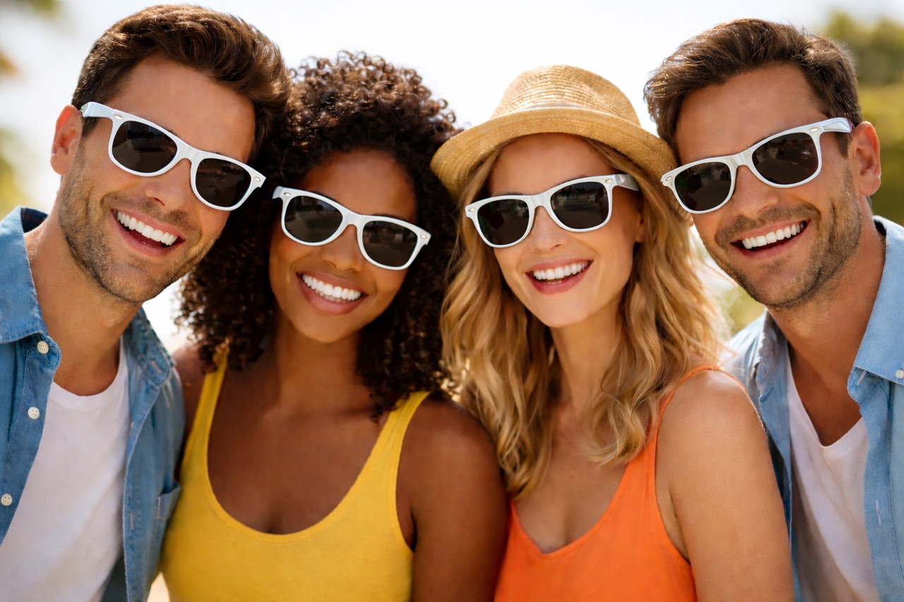 White Sunglasses |  Iconic 80's Style |  Adult Size 1058