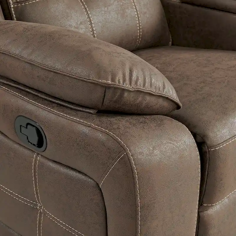 Roundhill Furniture Lesley 2-Piece Living Room Reclining Set, Brown