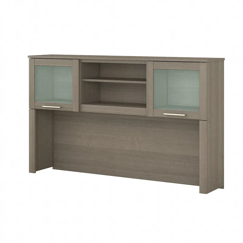 Bush Furniture Somerset Ash Gray 60-Inch Hutch for L-Shaped Desk - Dimensions: 59.09L x 12.50W x 35.69H