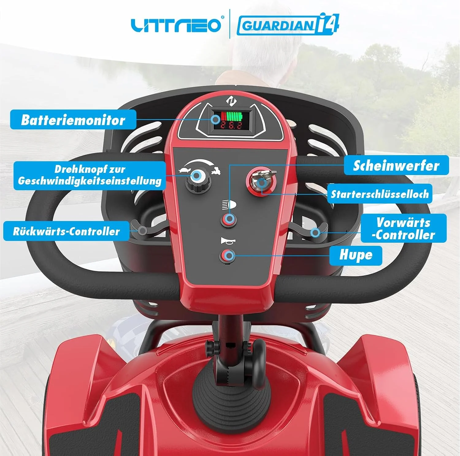 2025 Elektrische mobiliteitsscooter met 4 wielen voor volwassenen en senioren ?C Compact, krachtig model met langeafstandsaccu en achteruitkijkspiegels