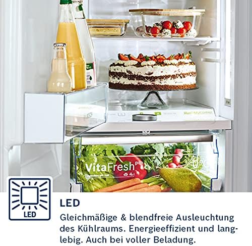 Bosch KUL15AFF0 Serie 6 Unterbau-Kühlschrank, 82 x 60 cm Nische, 123 L, Flachscharnier, Made in Germany, LED-Beleuchtung gleichmäßige Ausleuchtung, MultiBox Lagerung von Obst und Gemüse