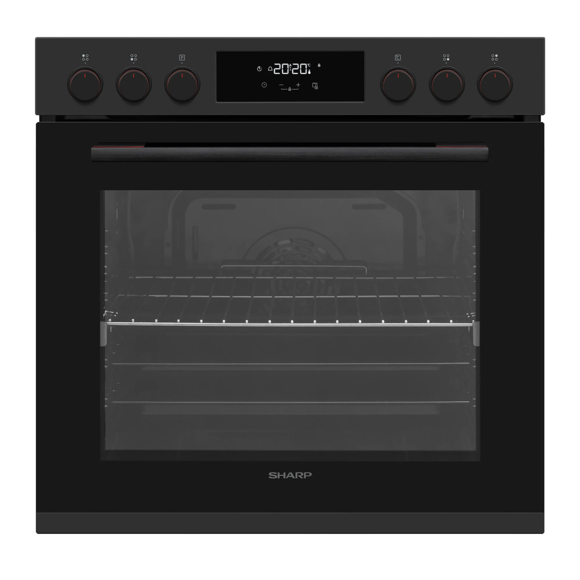 Sharp Kochherd Set Backofen und Vitrokeramikkochfeld, Einbau, K-72P19BNH-EU Poly-Set