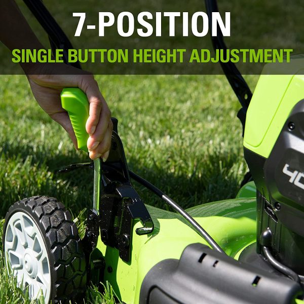 40V 19  Brushless (2-In-1) Lawn Mower, 4Ah USB (Power Bank) Battery and Charger Included MO40L414