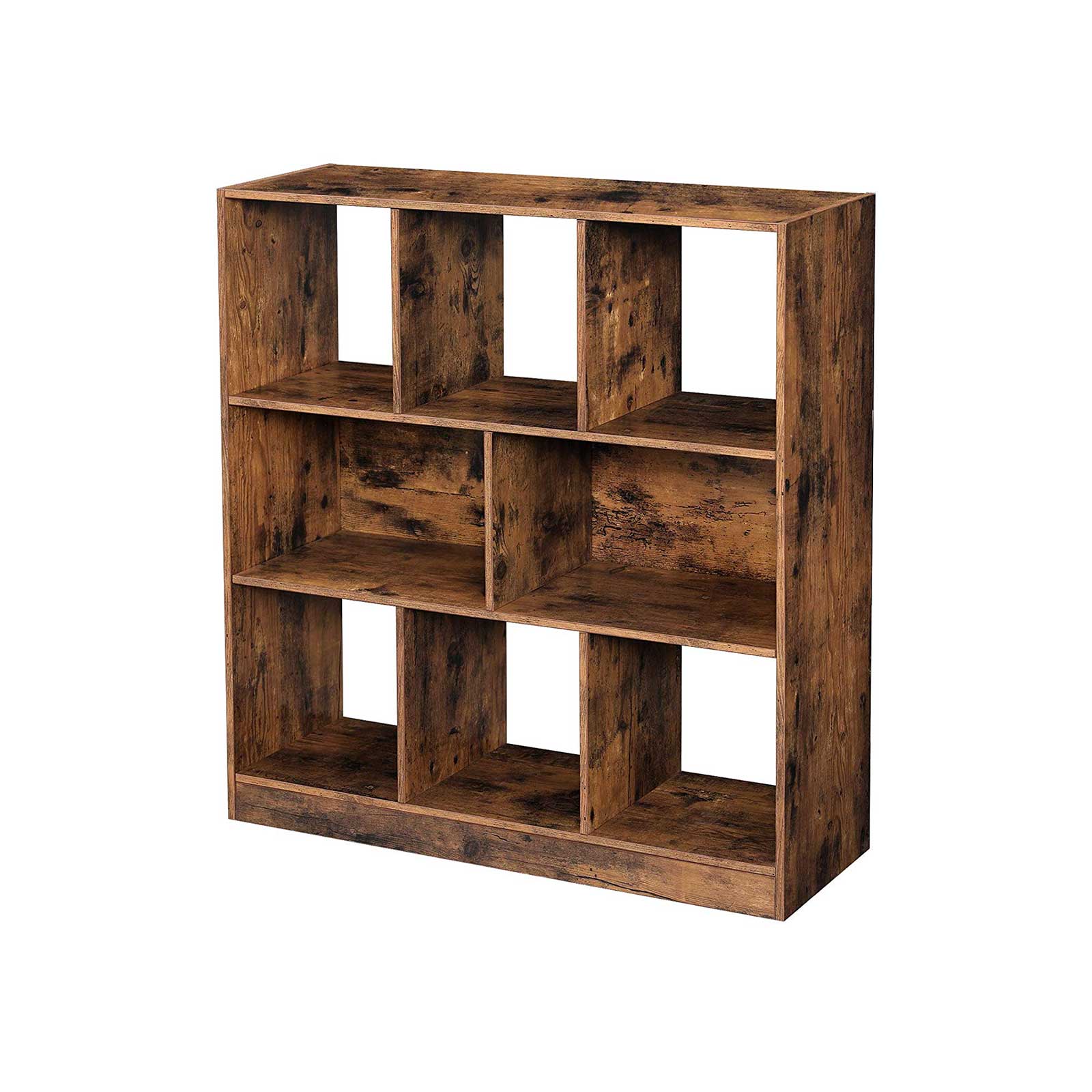 Librería de Madera con Cubos y Estantes