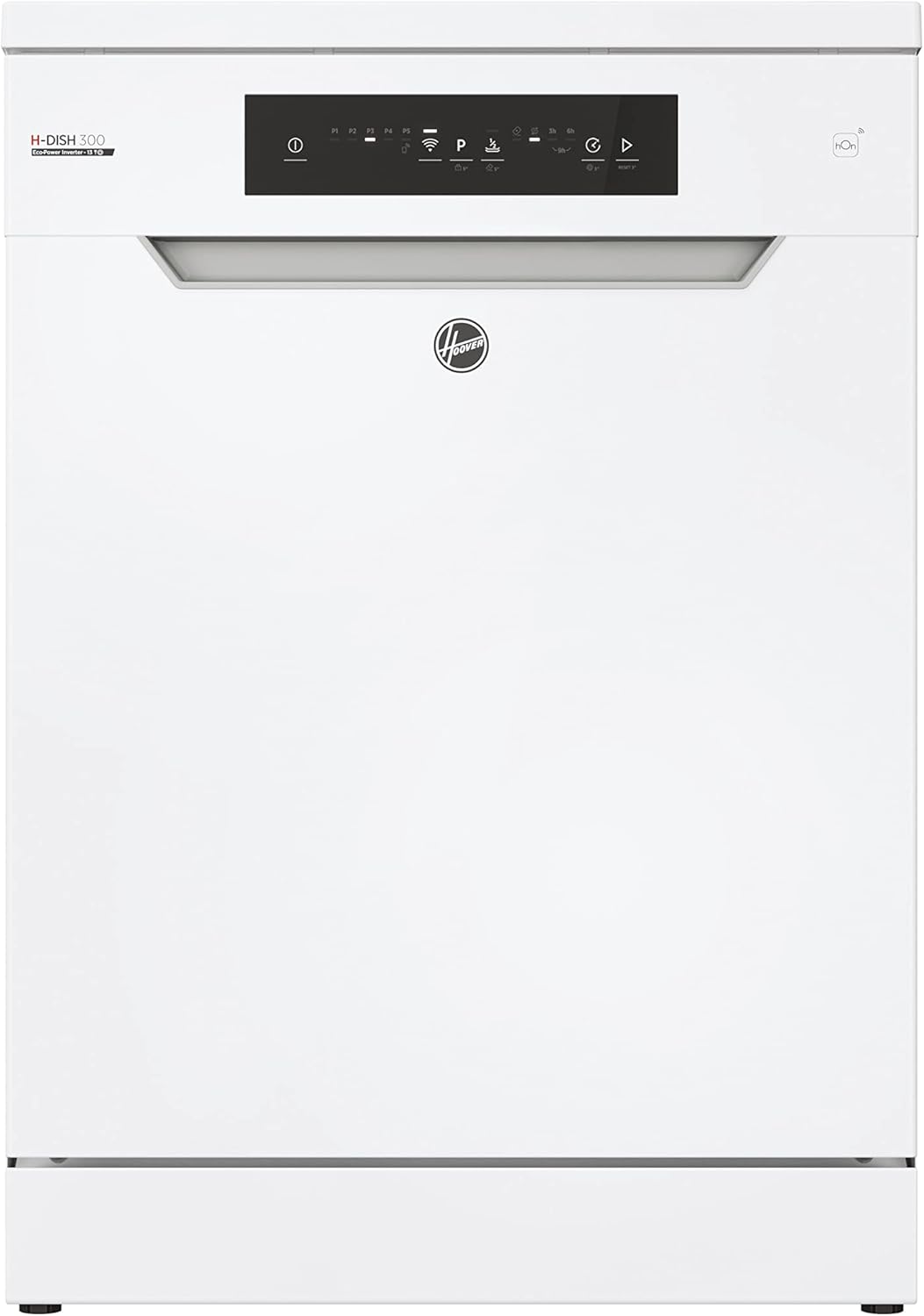 Hoover HF 4C6F0PW Geschirrspüler; 14 Maßgedecke; Freistehend, 60 cm breit; Energieeffizienzklasse C; Smarte Bedienung mit WiFi + Bluetooth-Technologie