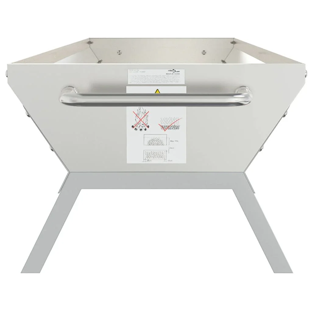 Bandeja Para Barbacoa Acero Inoxidable Plateado 118x42x30,5 Cm Vidaxl