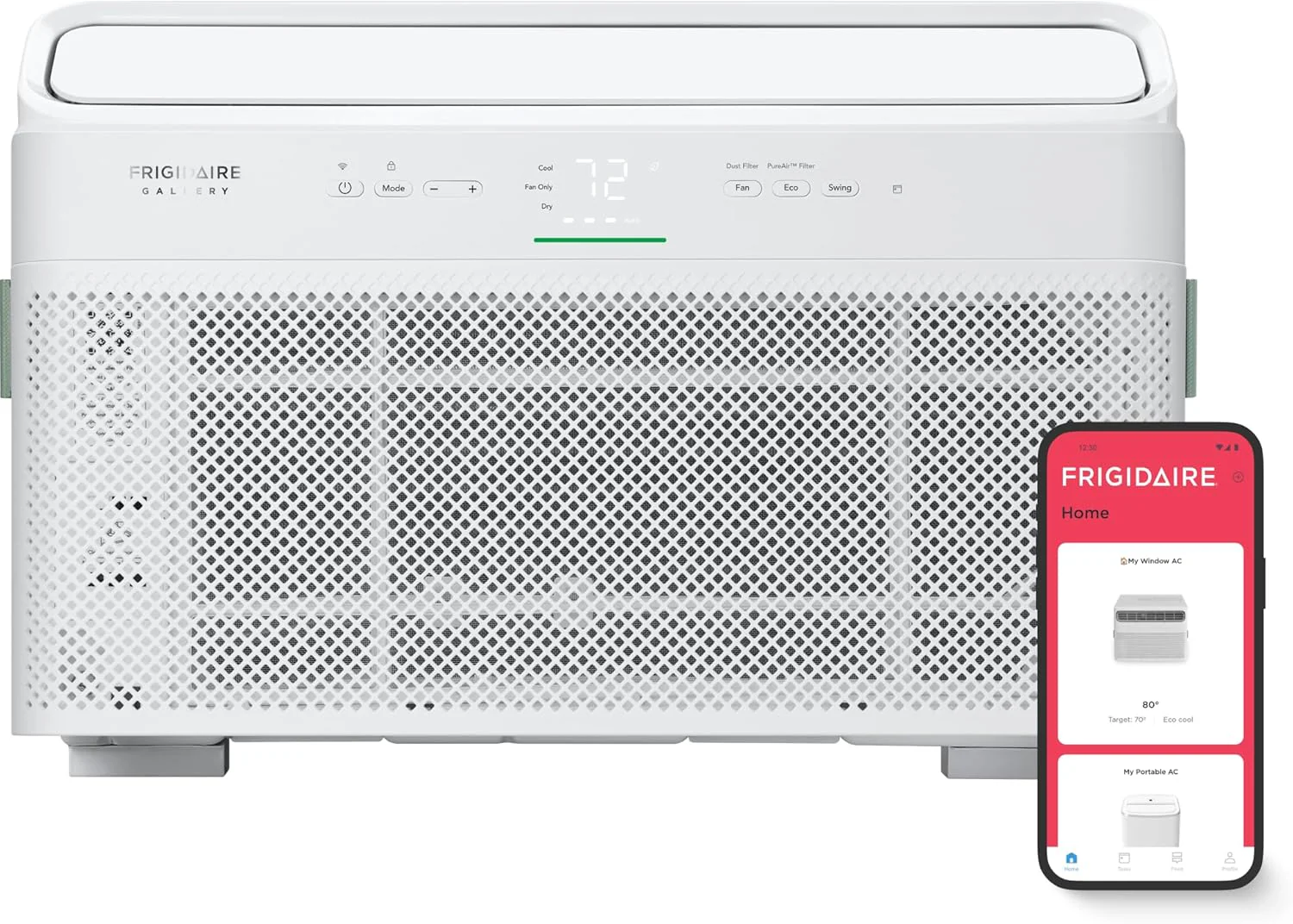 Frigidaire Gallery 10,000 BTU Smart Inverter Window Air Conditioner & Dehumidifier with Remote, 115V, Cools up to 450 Sq. Ft. for Apartment, Bedroom, Medium Rooms