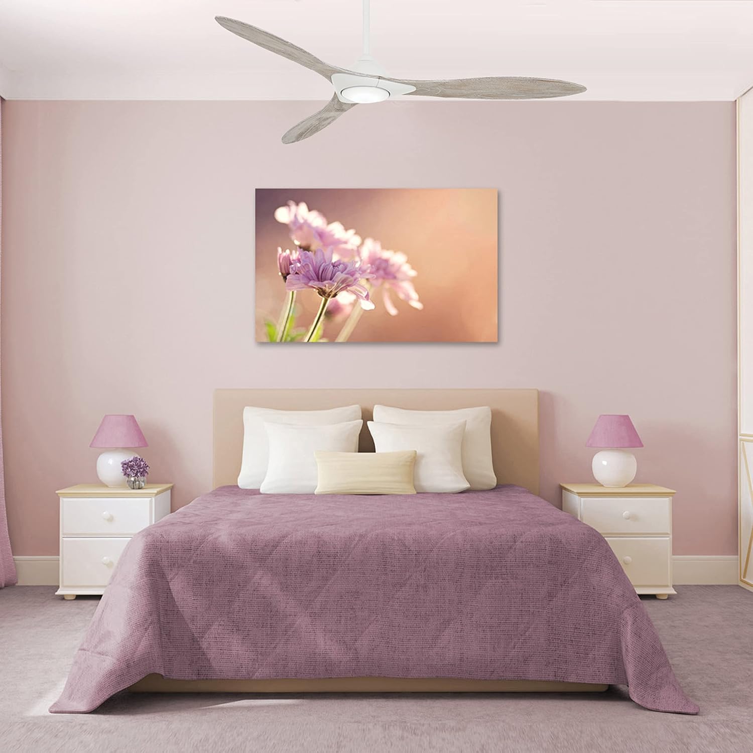 Minka-Aire Sleek 60′′ Ceiling Fan, Soft Brass/White, LED, Smart Remote/App Control, Energy Star Certified
