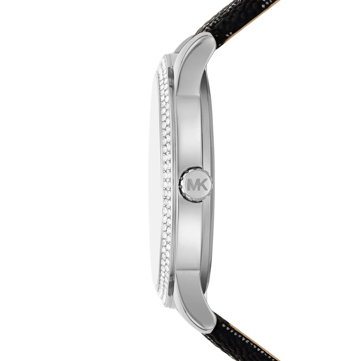 Michael Kors Tibby Chronograph Black Dial Black Genuine Leather Women's Watch - MK2976