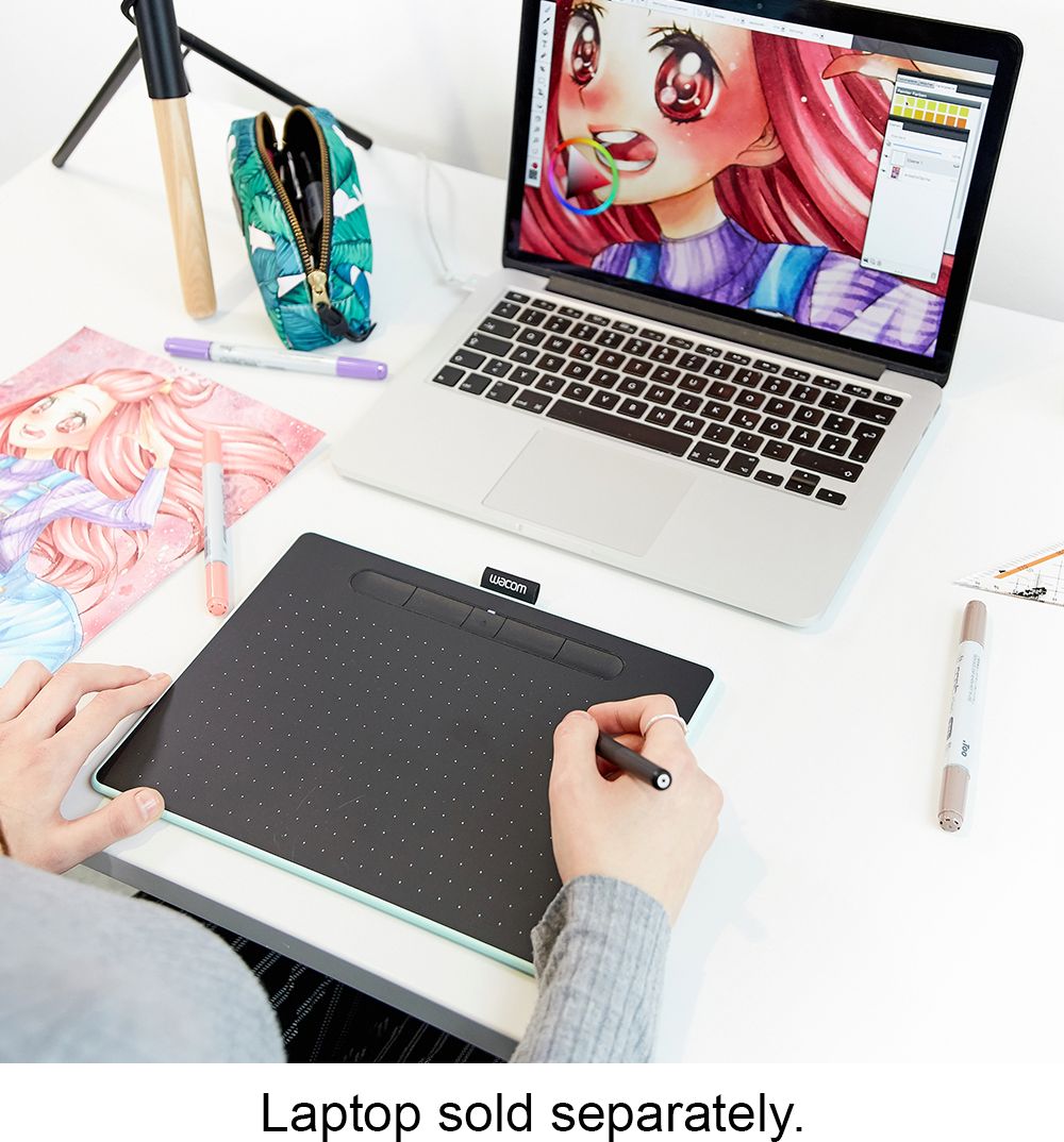 Wacom Intuos Medium Wireless Graphic Drawing Tablet, Black – Compatible with Mac, PC, Chromebook & Android, Software Included