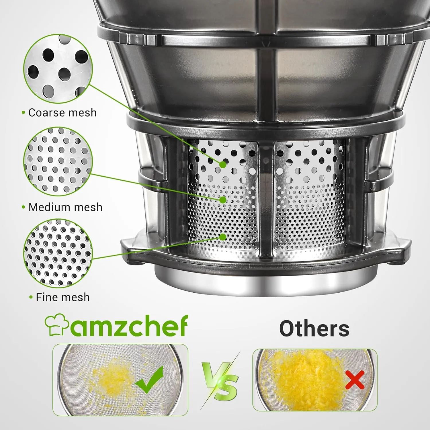 Juicer Machines, 5.3-Inch Self-Feeding Masticating Juicer Fit Whole Fruits & Vegetables, Cold Press Electric Juicer Machines with High Juice Yield, Easy Cleaning, BPA Free, 250W