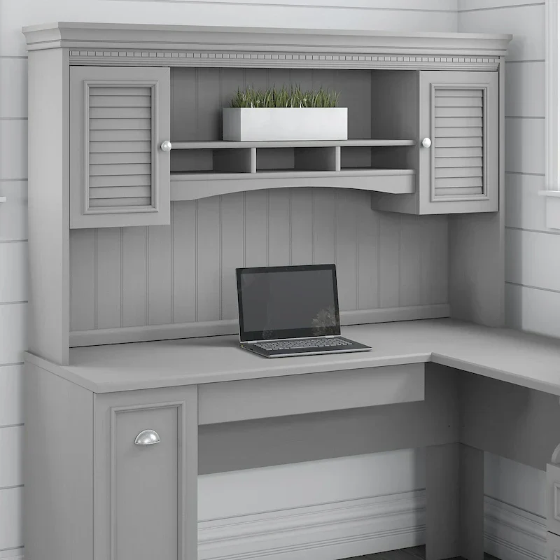Bush Furniture Fairview 60W L-Shaped Desk Hutch